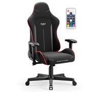 Diablo Chaise Gaming X-Starter | Fauteuil Gamer Siege de Bureau Ergonomique Revêtement en Tissu, Accoudoirs Réglables, Mécanisme D'inclinaison | Chaise Ergonomique, Siège Gaming | Noir (LED)