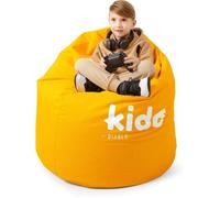Diablo Pouf Poire Beanbag pour Enfants Pouf avec Kremplina Fauteuil de Jeu avec des Perles Polyester 110 x 80 x 80 cm (Jaune)