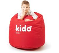 Diablo Pouf Poire Beanbag pour Enfants Pouf avec Kremplina Fauteuil de Jeu avec des Perles Polyester 110 x 80 x 80 cm (Rouge)