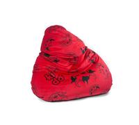 Diablo Pouf Poire Beanbag pour Enfants Pouf avec Remplissage Fauteuil de Jeu avec des Perles EPS Revêtement en PVC Polyester 110 cm x 70 cm x 110 cm (Rouge-Noir)