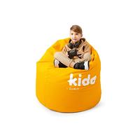 Diablo Pouf Poire Beanbag pour Enfants Pouf avec Remplissage Fauteuil de Jeu avec des Perles EPS Revêtement en PVC Polyester 110 cm x 80 cm x 80 cm (Jaune)