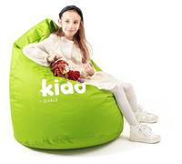 Diablo Pouf Poire Beanbag pour Enfants Pouf avec Remplissage Fauteuil de Jeu avec des Perles Polyester 110 x 80 x 80 cm (Vert)