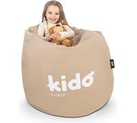 Diablo Pouf pour enfants KIDO by Pouf avec remplissage Fauteuil Gaming Beanbag Revêtement PVC Imperméable 110 cm x 80 cm x 80 cm (Beige)