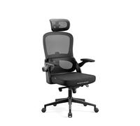 Diablo Chaise de Bureau Ergonomique V-Light, Accoudoirs Réglables, Tissu Respirant, 4 Niveaux d'Inclinaison, Appuie-tête Réglable, Support Lombaire, Fauteuil de Bureau, Noir