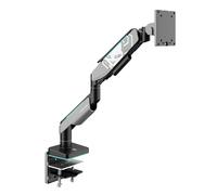 Diablo X-Arm Bras ecran PC de 17 à 49 Pouces, Support Moniteur | LED RVB | VESA 75 & 100 mm | Orientable | Rotatif | Guide de câbles | Capacité de Charge jusqu'à 20 kg | Pince de Bureau | Gris-Noir