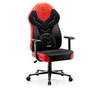 Diablo X-Gamer 2.0 Chaise Gaming Fauteuil de Gamer de Bureau Couverture en Tissu Design Ergonomique Coussin Lombaire Accoudoirs Confortables (Noir-Rouge)