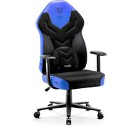 Diablo X-Gamer 2.0 Chaise Gaming Fauteuil de Gamer de Bureau Couverture en Tissu Design Ergonomique Coussin Lombaire (Noir-Bleu)