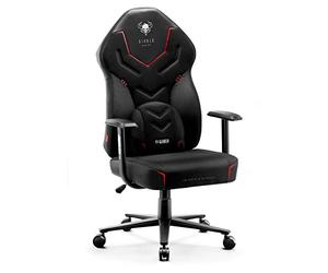 Diablo X-Gamer 2.0 Chaise Gaming Fauteuil de Gamer de Bureau Couverture en Tissu Design Ergonomique Coussin Lombaire Accoudoirs Confortables (Noir-Noir)