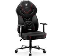 Diablo X-Gamer 2.0 Chaise Gaming Fauteuil de Bureau Tissu Design Ergonomique Coussin Lombaire Accoudoirs Confortables (Noir-Noir)