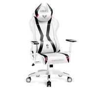 Diablo X-Horn Chaise Gaming Siege Fauteuil Bureau Accoudoirs 3D Design Ergonomique Oreiller Cou Coussin Lombaire Skaï Fonction d'inclinaison Blanc King (XL)
