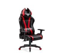 Diablo X-Horn Gaming Chair Chaise de bureau Chaise de bureau 3D Accoudoirs Ergonomique Coussin cervical/lombaire Fonction bascule Couleur : Noir-Rouge, Taille Small