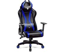 Diablo X-Horn Gaming Chair Office Chair 3D Armrests Ergonomic Design Neck/Lumbar Cushion Imitation Leather Rocking Function Normal Size Black-Blue