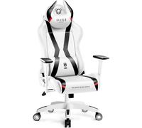 Diablo X-Horn Gaming Chair Office Chair 3D Armrests Ergonomic Design Neck/Lumbar Cushion Imitation Leather Rocking Function Normal Size White-Black