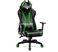 Diablo X-Horn Gaming Chair Office Chair 3D Armrests Ergonomic Design Neck/Lumbar Cushion Imitation Leather Rocking Function Normal Size Black/Green