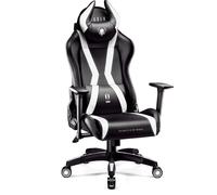 Diablo X-Horn Gaming Chair Office Chair 3D Armrests Ergonomic Design Neck/Lumbar Cushion Imitation Leather Rocking Function Normal Size Black and White