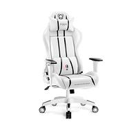 Diablo X-One 2.0 Chaise De Gaming Gamer Fauteuil Siege De Bureau Accoudoirs Réglables Design Ergonomique Cou/Coussin Lombaire Blanc Normal (L)