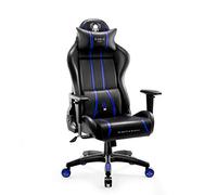 Diablo X-One 2.0 Chaise De Gaming Gamer Fauteuil Siege De Bureau Accoudoirs Réglables Design Ergonomique Cou/Coussin Lombaire Bleu Normal (L)