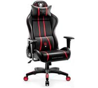 Diablo X-One 2.0 Chaise Gaming Fauteuil de Gamer de Bureau Accoudoirs 1D Skaï Oreiller Cousin Lombaire (Noir-Rouge, L)