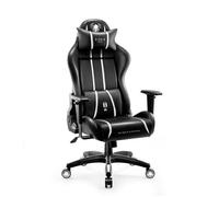 Diablo X-One 2.0 Chaise Gaming Fauteuil de Gamer de Bureau Accoudoirs 1D Skaï Oreiller Cousin Lombaire (Noir-Blanc, L)