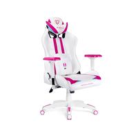 Diablo X- Ray Gaming Armchair Office Armrests 4D Ergonomic Design Imitation Leather Perforation Rocking Function Normal Size White-Pink