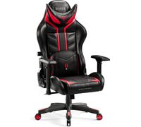 Diablo X- Ray Gaming Armchair Office Armrests 4D Ergonomic Design Imitation Leather Perforation Rocking Function Normal Size Black-Red