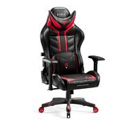 Diablo X-Ray Gaming Chaise Fauteuil Gamer Accoudoirs 4D Design Ergonomique Skaï Perforation Fonction d'inclinaison Noir-Rouge King (XL)