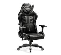 Diablo X-Ray Gaming Chaise Fauteuil Gamer Accoudoirs 4D Design Ergonomique Skaï Perforation Fonction d'inclinaison Capacité de Charge 150 kg Noir-Gris Normal (L)