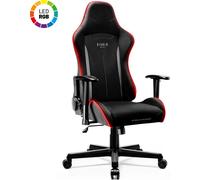 Diablo X-ST4RTER Chaise de jeu Chaise de bureau Chaise PC Housse ergonomique en tissu Accoudoirs en 2D Mécanisme de basculement, Couleur : Noir LED
