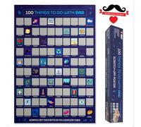 Diabolical DP1359 Poster à gratter 100 choses à faire avec papa - Cadeau d'anniversaire pour papa, cadeau de fête des pères, cadeau de Noël pour papa 40e anniversaire