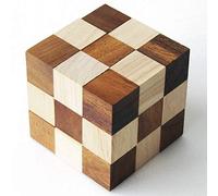 DIABOLICUBE 3x3 Jeu Casse tête à partir de 8 Ans difficulté 3/6. en Bois Massif aux Normes CE Marque française Le Délirant. Solution avec Illustrations fournie - déplier et Tenter de Reformer Le Cube