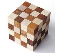 DIABOLICUBE 4x4 - jeu casse tête à partir de 12 ans difficulté 6/6. En bois massif aux normes CE, marque française le Délirant®. Grand modèle de 64 pièces très difficile, serpent snake cube puzzle 3D.