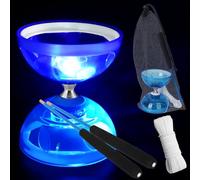 Diabolo avec roulement à billes, diabolo pour enfants, avec ralenti et roulement à billes, 4,5 mm Diablo lumineux, avec ficelle et baguettes manuelles, pour enfants et adultes, débutants et