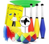 Diabolo Freizeitsport - Set de Jonglage pour Enfants et Adultes - Massues de Jonglage, Chiffons, Assiette, Balles de Jonglage et Baguette - Guide et Sac de Transport Inclus