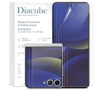 DIACUBE [Lot de 3 + 3] pour Samsung Galaxy Z Flip 7 en polyuréthane + protection d'écran TPU, 3 films extérieurs HD entièrement recouverts + 3 films intérieurs, colle complète, haute clarté