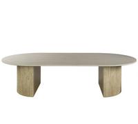 DIADEM - Table basse ovale en ceramique L135 Beige