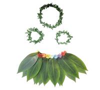 Diadema Y Pulsera Con Diseño De Hojas Réalista Transpirable Ligera Para Vacaciones Cumpleaños Celebraciones Fiestas | Faldas Hawaianas Para Mujeres - Disfraz Tropical |