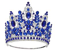 Diadème à strass, Bandeau diadème de princesse en alliage multicolore, couronne concours mariage avec strass