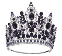 Diadème à strass, Bandeau diadème de princesse en alliage multicolore, couronne concours mariage avec strass