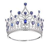 Diadème à strass, Miss International Queen Couronne baroque en zircone cubique multicolore 16,5 x 13 cm for concours