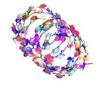Diadème couronne de fleurs avec lumières LED - Brille dans le noir - Diadème décoratif moderne avec 10 pièces pour anniversaires, fêtes, déguisements, Halloween et mariages