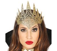 Diadème Couronne Méchante Reine Dorée (Taille Unique Femme) Multicolore