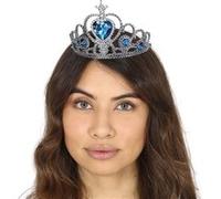 diadème couronne princesse gemmes bleues topaze - guirca 16105 Gris G