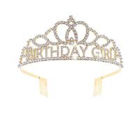 Diadème d'anniversaire pour fille avec strass en cristal pour princesse reine couronnement décorations de fête d'anniversaire peigne couronne fille et femme carnaval fête vacances célébration pour