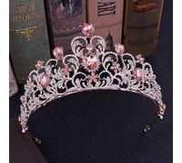 Diadème de diamant or rose feuille de cristal couronne de mariage reine diadèmes couronnes de mariée bandeau accessoires de mariée diadème mariage ornement de cheveux