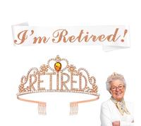 Diadème De Fête À La Retraite - Couronne De Lettrage Doré, Accessoire De Ceinture Élégant, Casque Confortable, Cadeau De Célébration Élégant | Diadème De Retraite Pour Femmes, Fournitures De Fête, Déc