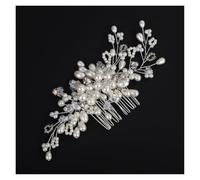 Diadème de fleurs pour mariée Perle cristal mariage cheveux peigne argent strass mariée accessoires bal bijoux à la main demoiselle d'honneur casque