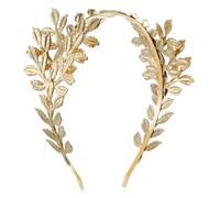 Diadème de mariage avec feuilles dorées - Élégante coiffe baroque - Feuille d'olivier vintage - Accessoire de mariage pour la mariée (doré)