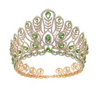 Diadème de mariage couronne de reine pour mariée, diadèmes et couronnes en strass pour femmes, couvre-chef de Costume pour concours de beauté, fête Cosplay, or bleu