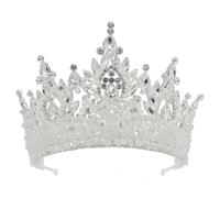 Diadème de mariée pour femme - Coiffe de mariage avec perles florales pour concours de beauté, bal de fin d'année, Quinceañera C5