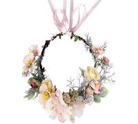 Diadème de princesse elfe, bijoux de tête for femmes, 1 pièce, coiffe de fée, bandeau, couronne de fleurs roses, couronne de cheveux, coiffe, accessoire de cosplay d'Halloween